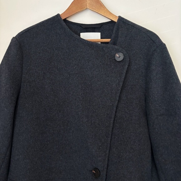 Everlane The October Wool Coat Medium Charcoal Melange - Picture 3 of 7